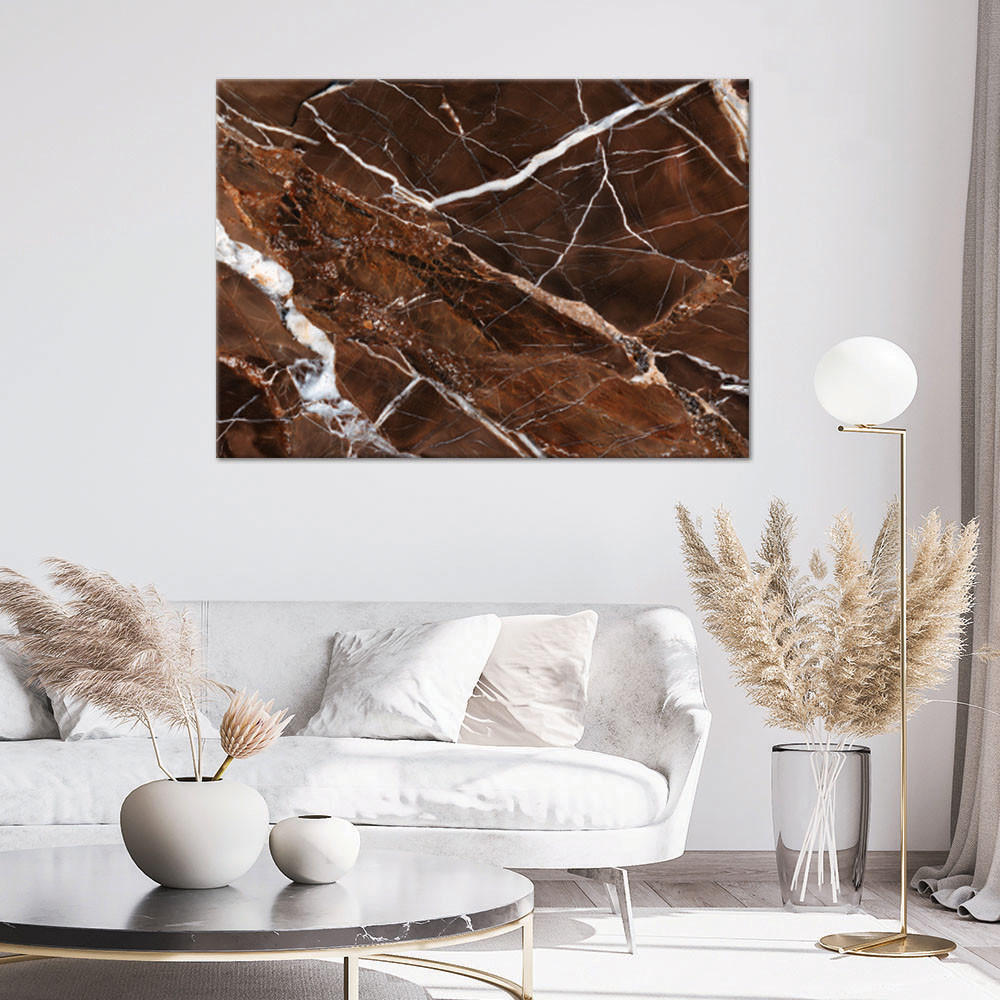 LEINWANDBILD Abstrakter Glamour aus braunem Marmor 100x70cm - Braun, Textil (100/70cm) - Feeby
