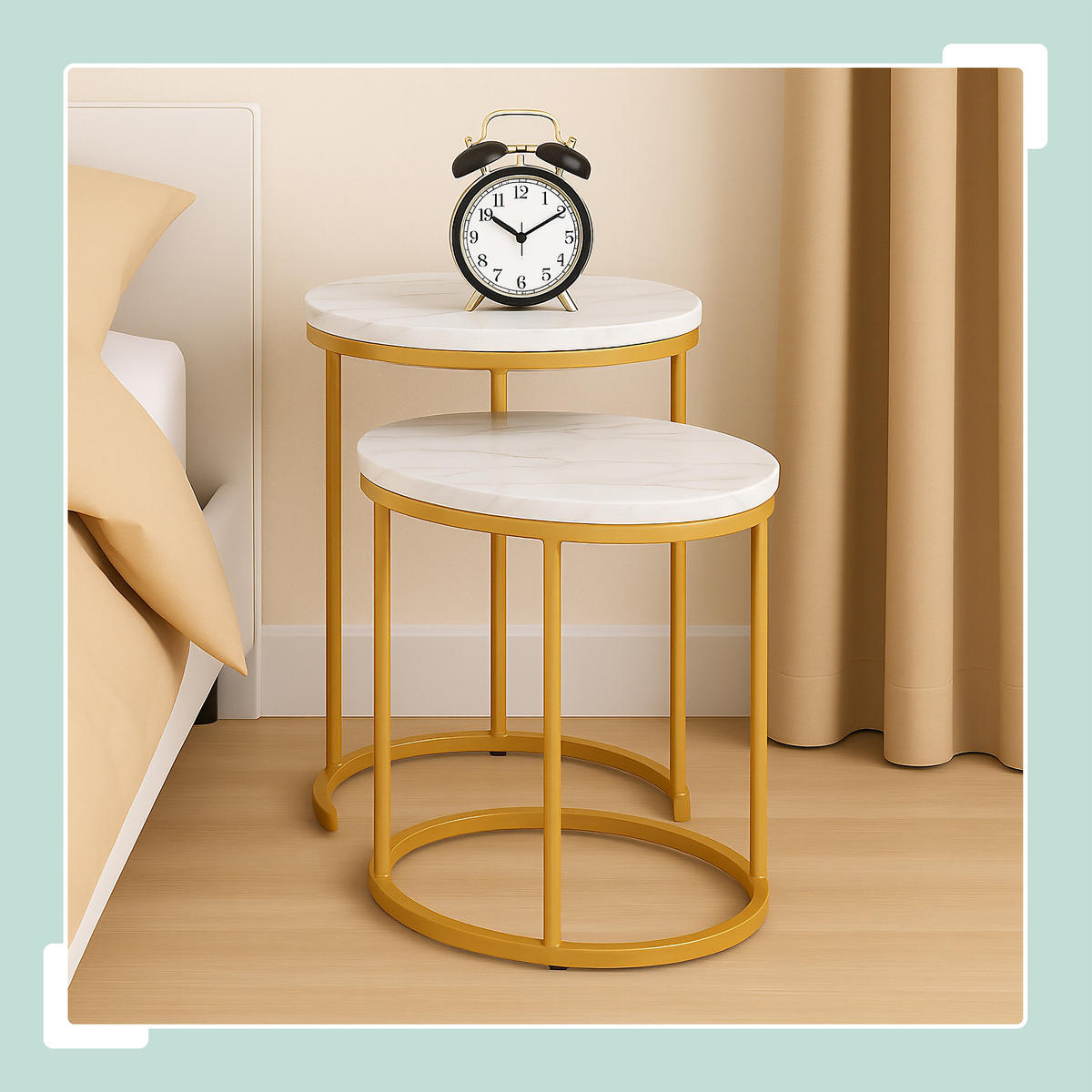 SATZTISCH-SET 2-tlg. - Multicolor, Holzwerkstoff/Kunststoff (40/40/51cm) - Relaxdays