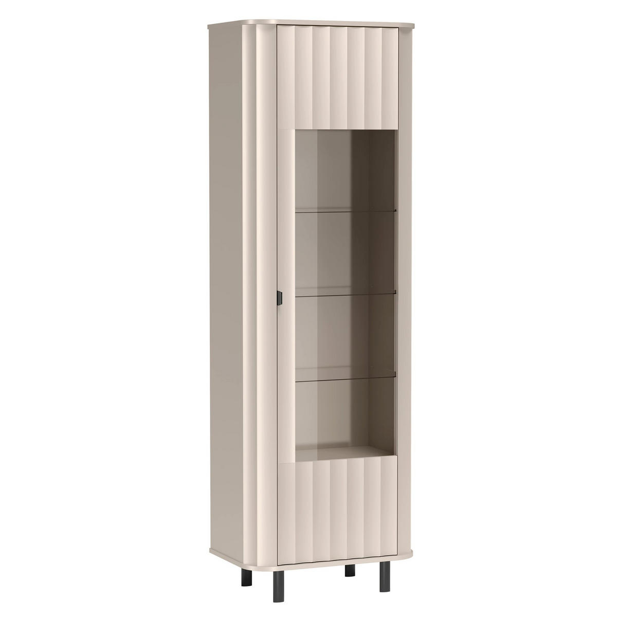 VITRINE Novado Kaschmirgrau 98 cm - Taupe/Schwarz, Holzwerkstoff/Metall (98.3/155/40.5cm) - Selsey