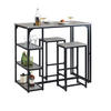 BARTISCH + 2 x BARSTÜHLE - Hellgrau, Holzwerkstoff/Metall (110/97/61cm) - SoBuy