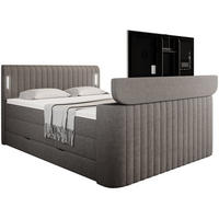 BOXSPRINGBETT FLY Anthrazit 160/200 cm H3/H4 mit TV-Lift - Anthrazit, Textil (160/200cm) - wonello