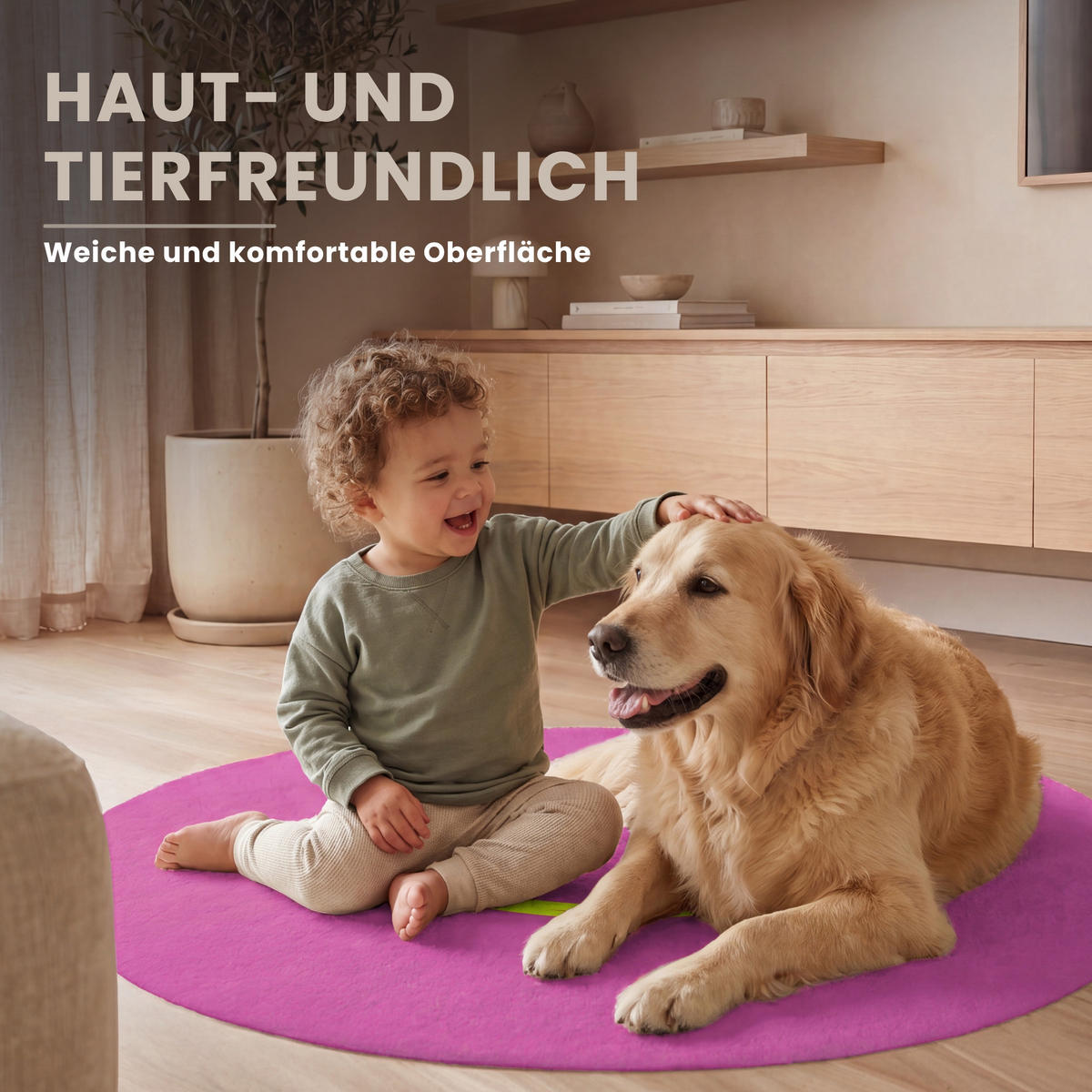 TEPPICH - Smiley - Fröhlich - Rosa - 90x90 cm - Pink, Kunststoff/Textil (90/0.4cm) - OnlyWow