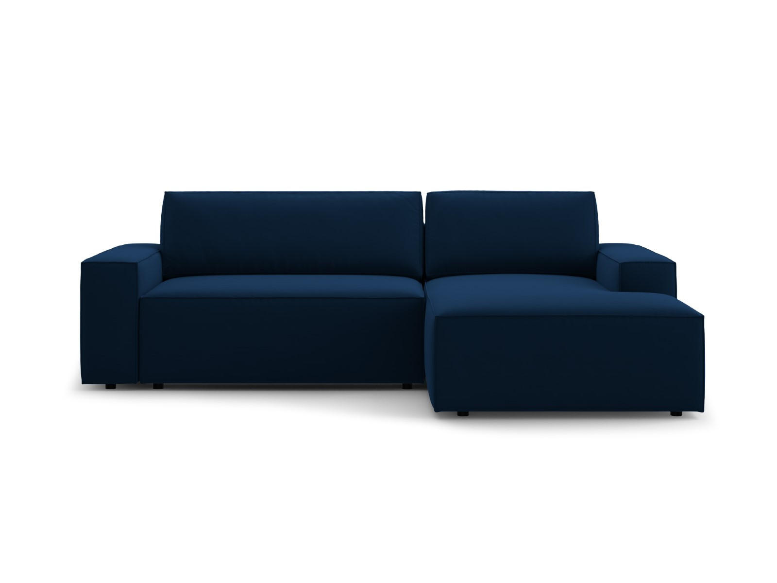 ECKSOFA ausklappbar rechts mit Container Jodie aus Samt königsblau 3 Sitzplätze - Dunkelblau, Textil (151/246cm) - Micadoni