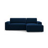 ECKSOFA ausklappbar rechts mit Container Jodie aus Samt königsblau 3 Sitzplätze - Dunkelblau, Textil (151/246cm) - Micadoni