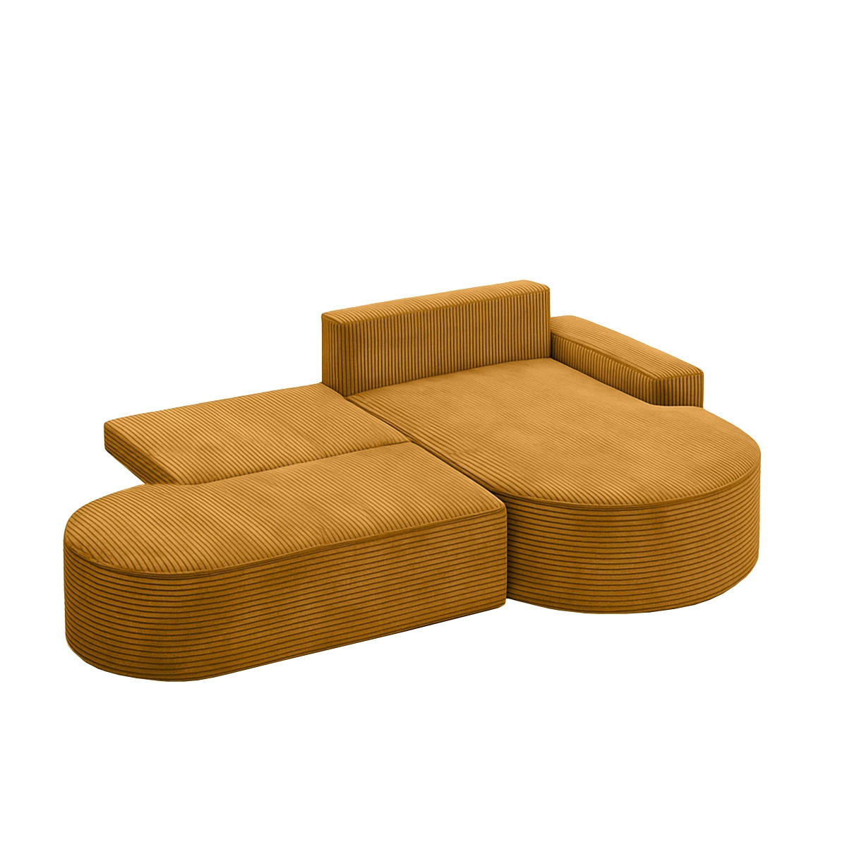 ECKSOFA Modena Pro - Komfort Und Stil Stoff Poso Senffarbe Rechts - Currygelb, Holz (278/179cm) - Kaiser Möbel