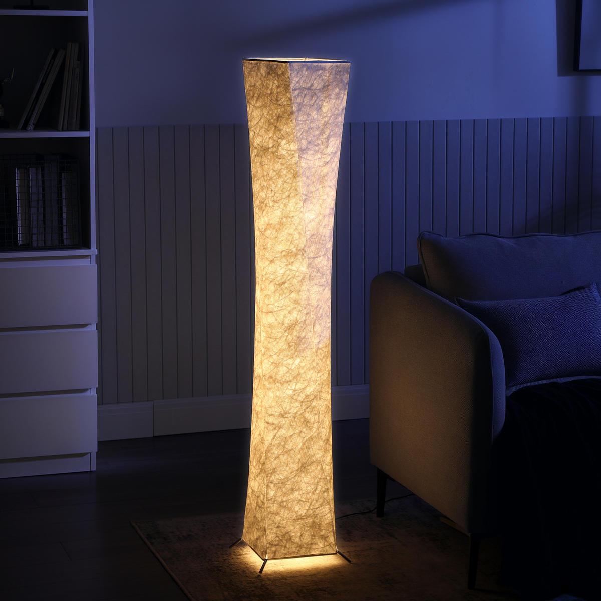STEHLAMPE Wohnzimmer Dimmbar mit Schirm Warmweiß Lichtfarbe Led - Multicolor, Metall (25/25/129cm) - HOMCOM