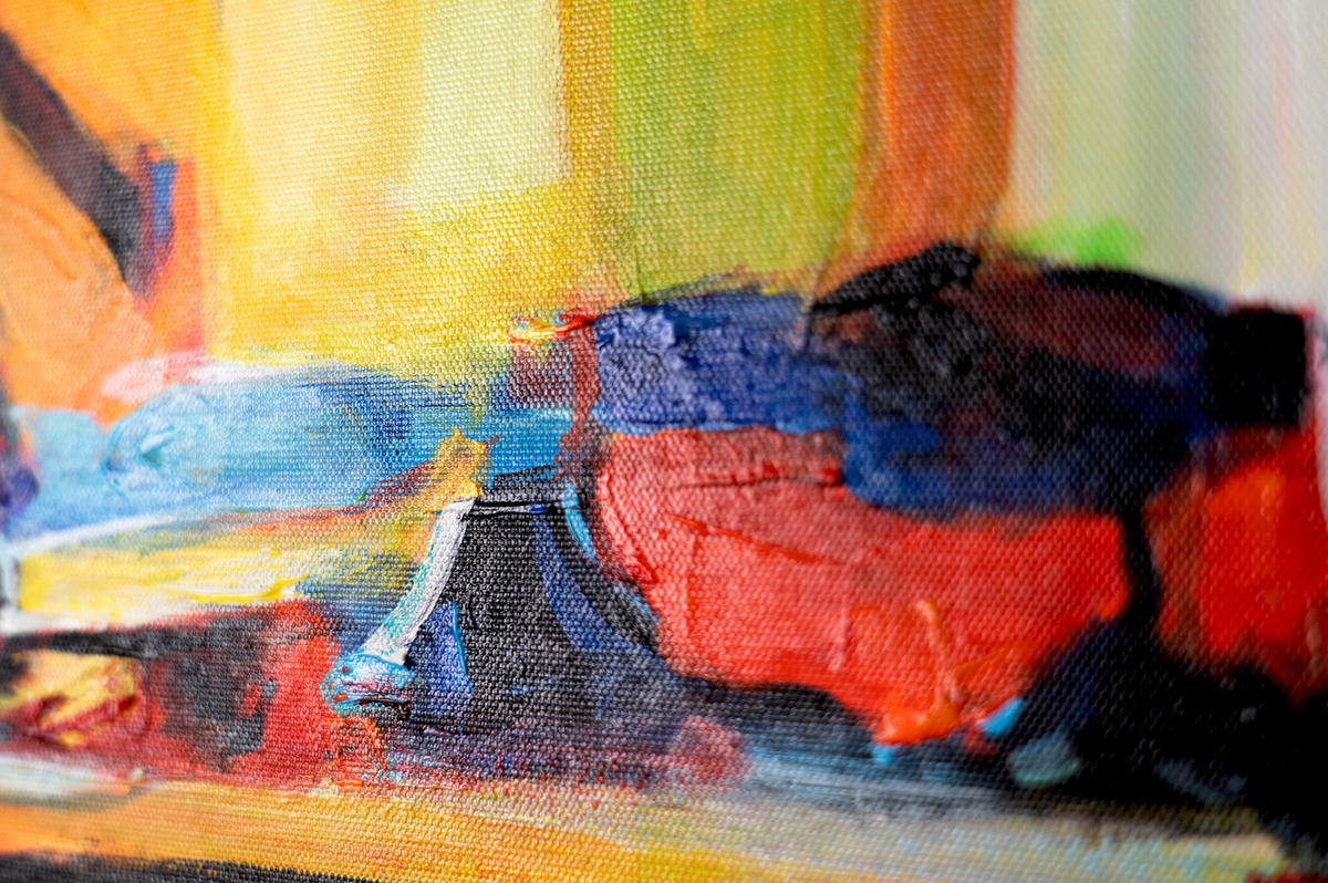 GEMÄLDE Yachten und Hafen Schattenfugenrahmen Rot 120x80 cm - Rot, Holz (120/80cm) - YS-art gallery