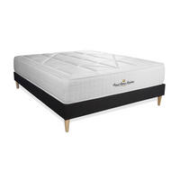 BETT Windsor Taschenfederkern und Memory-Schaum 180 x 220 cm h1 - Kit Bettgestell Schwarz - Beige/Schwarz, Karton/Holz (180/220cm) - ROYAL PALACE BEDDING