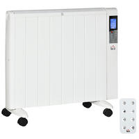 HEIZLÜFTER mit LCD-Display, Luftheizung, Fernbedienung, für 15 m² Räume, Weiß - Weiß, Metall (7.5/58.5/75cm) - HOMCOM