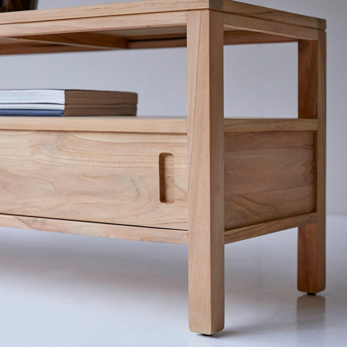 TV-SCHRANK Anton Natur aus Teak - Naturfarben, Holz (130/50/40cm) - Tikamoon