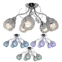 LED DECKENLEUCHTE Chrom Silber Kristalle - Silberfarben, Metall (54/54/22cm) - Globo Lighting