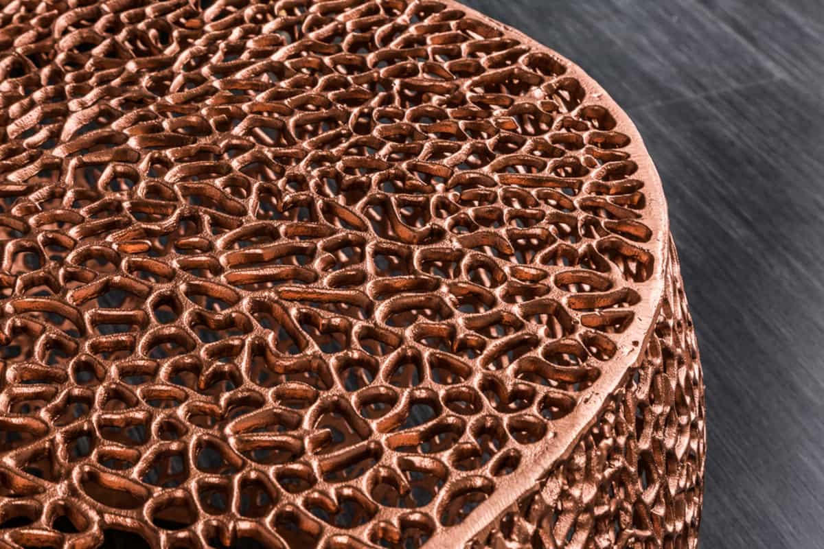 COUCHTISCH ABSTRACT LEAF Metall Kupfer 80 cm - Kupferfarben, Metall (78/80/41cm) - riess-ambiente