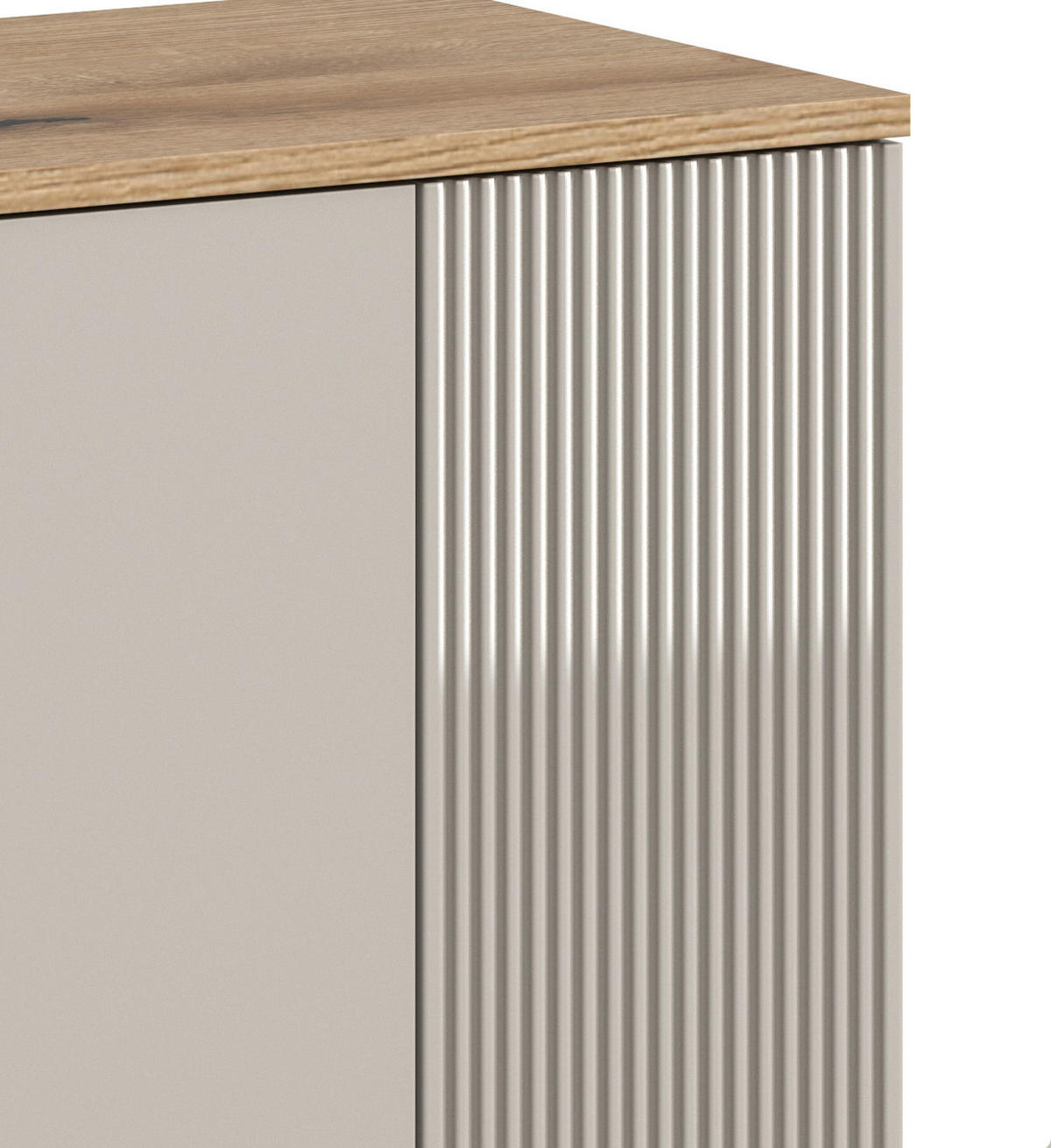 GARDEROBENBANK Kaschmir Sand, Eiche 80 cm, Sitzbank mit Stauraum, Skid - Kaschmir/Eichefarben, Holzwerkstoff/Kunststoff (80/48/36cm) - Inn.Furn
