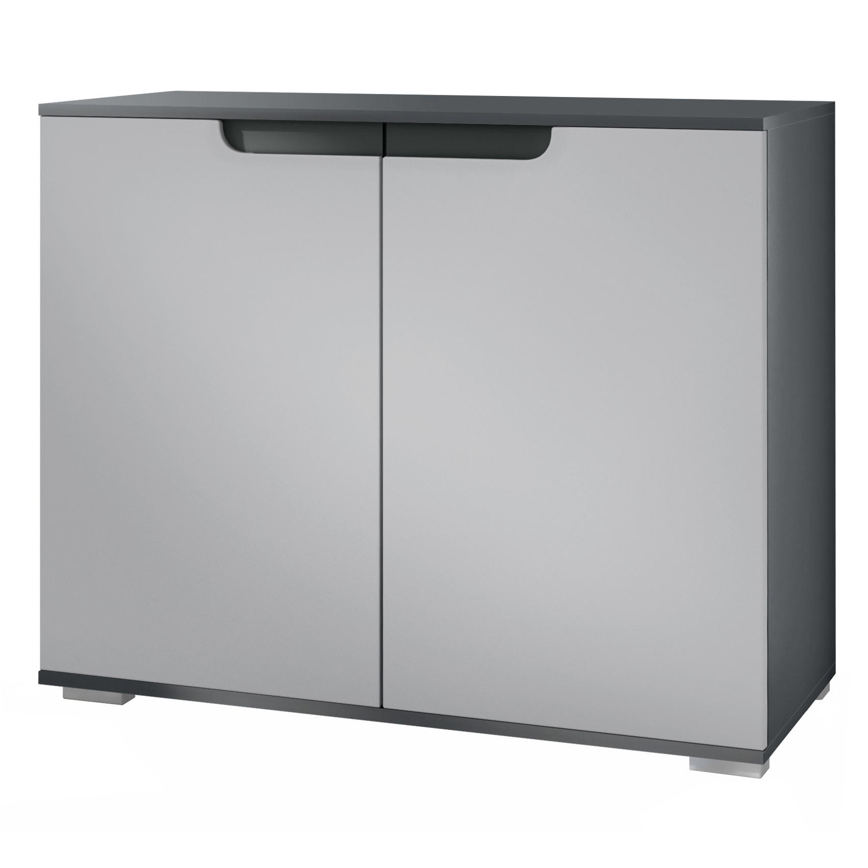 KOMMODE Sylt Hellgrau Seidenmatt - Greige, Holzwerkstoff (92.5/75.5/35cm) - Vladon