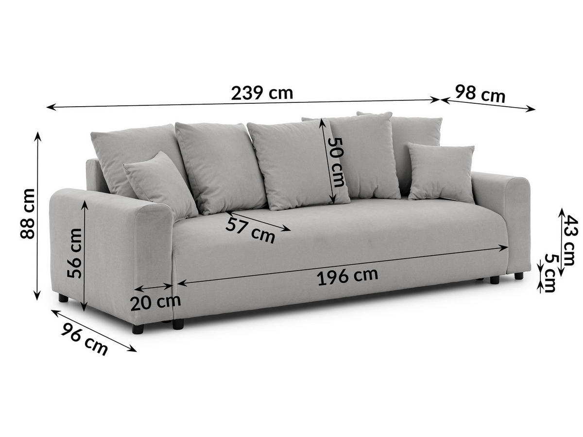SCHLAFSOFA Calma mit Bettkasten im Bumpy-Design aus weichem Grau Webstoff - Schwarz/Grau, Holz/Kunststoff (239/88/98cm) - S-Style