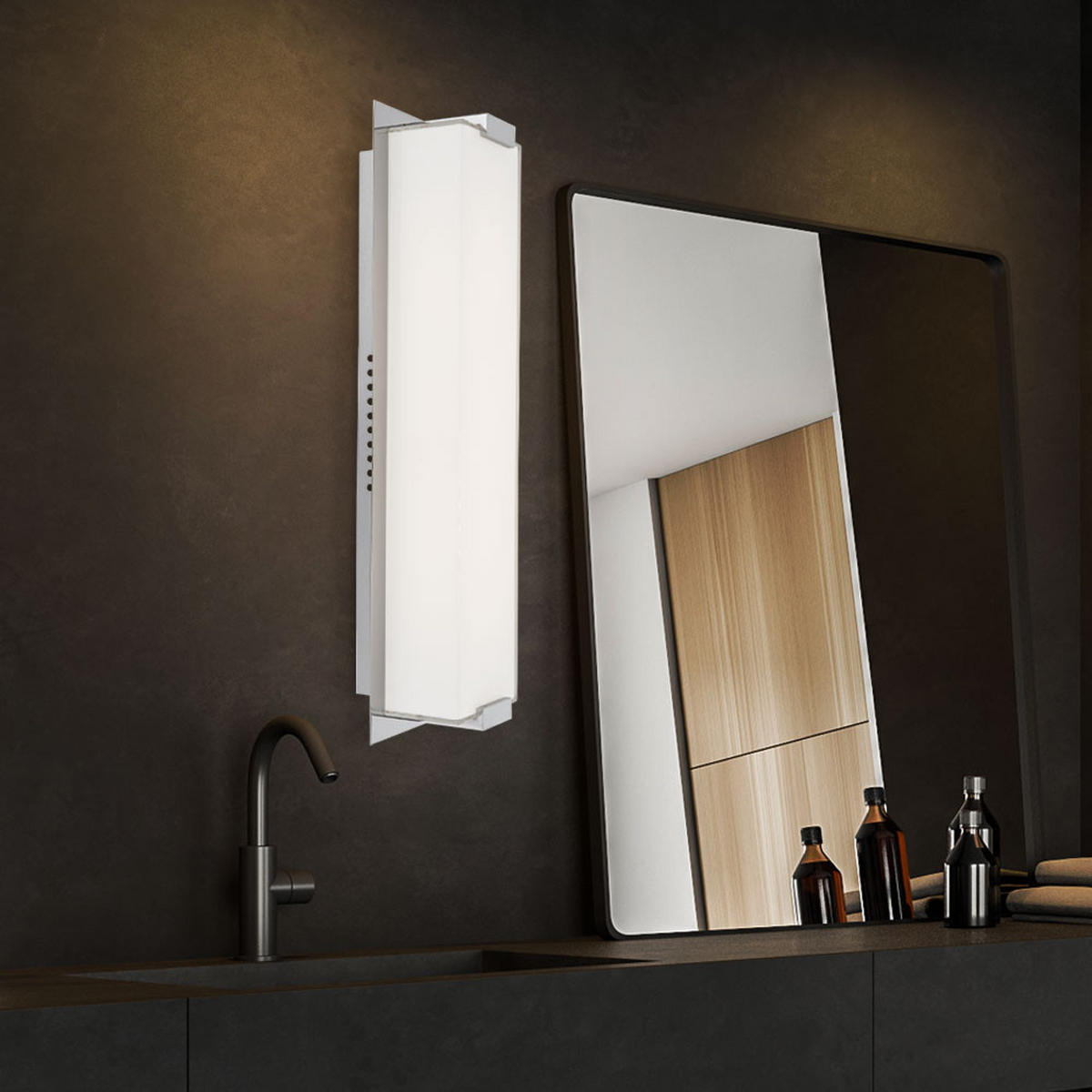 LED WANDLEUCHTE ABRUZZO Chrom Silber - Silberfarben, Glas (43/11/10cm) - Globo Lighting