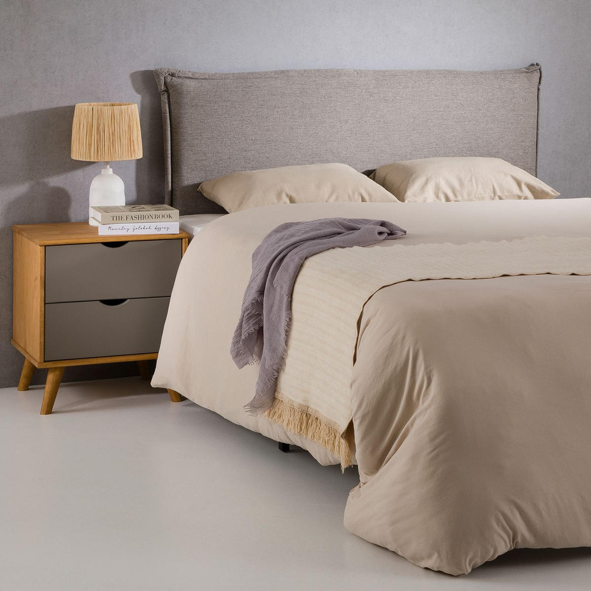KOPFTEIL VINCEL 160X190 CM - Grau, Textil (162/94/7cm) - IDIMEX