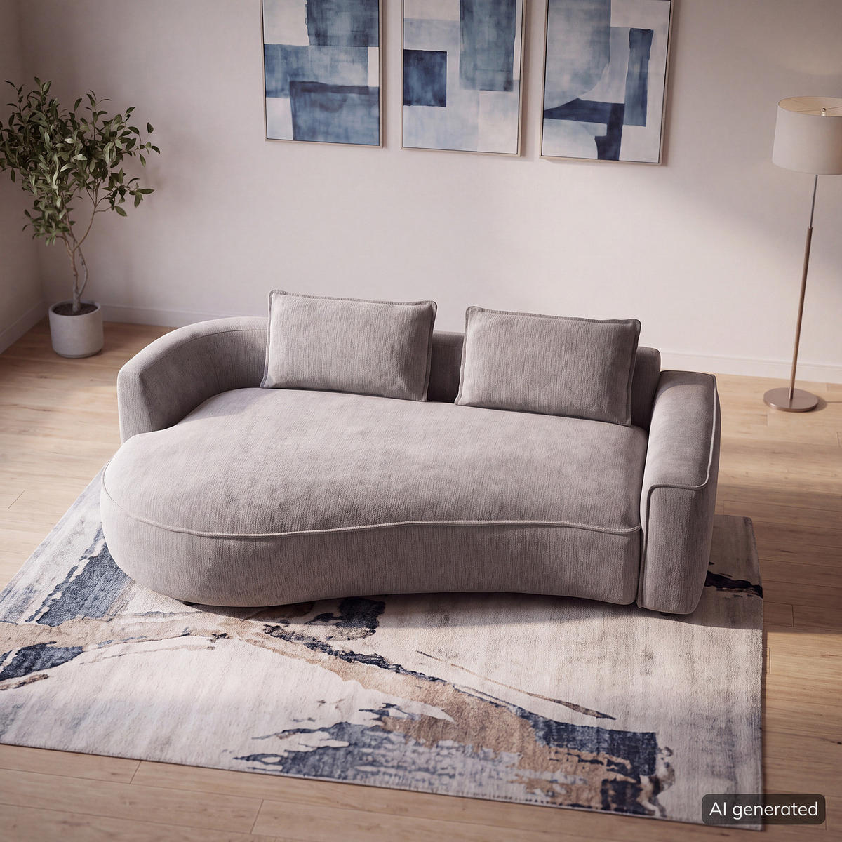 2,5-SITZER SOFA - Hellgrau/Schwarz, Kunststoff/Textil (217/82/146cm) - home24