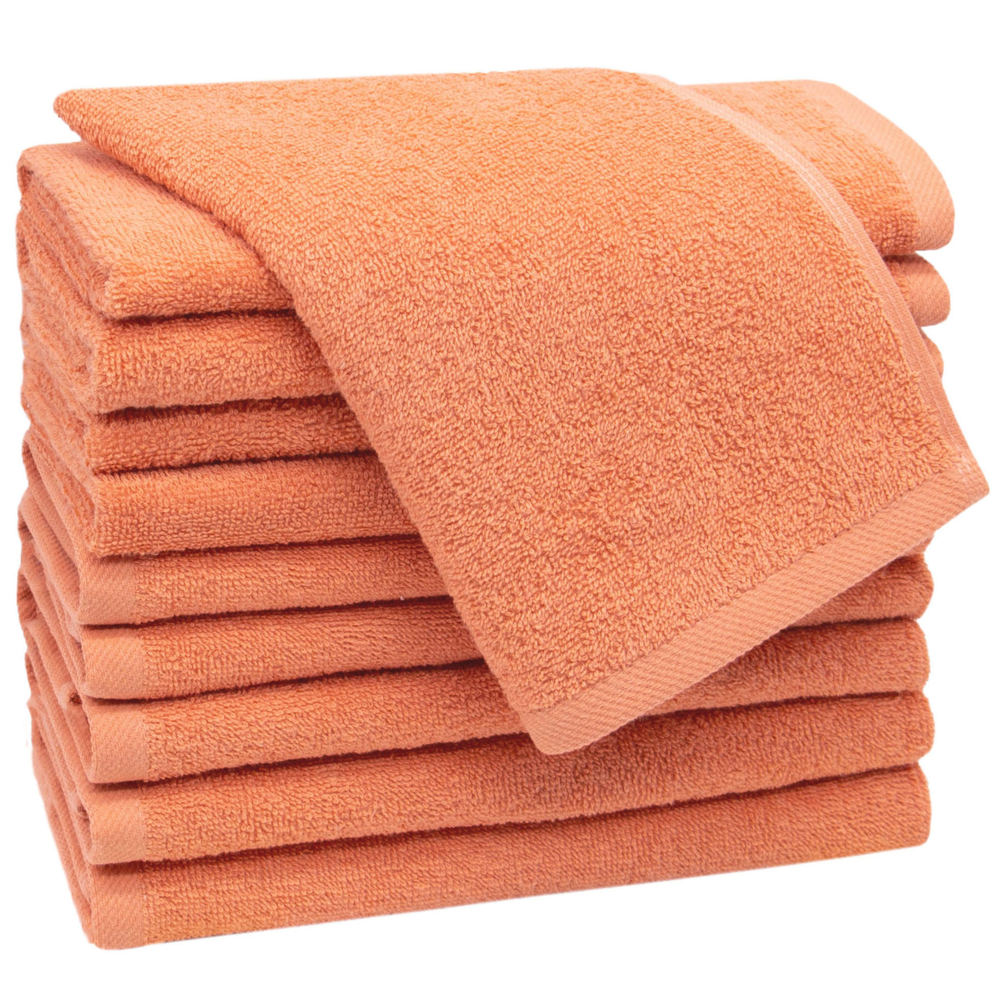 GÄSTETÜCHER, 10er-Set, 30x50 cm, 100% Baumwolle, Rot - Terracotta, Textil (30/50cm) - Zollner