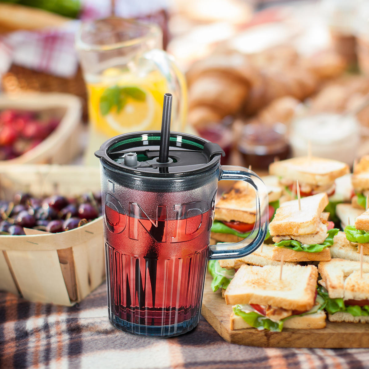 2xTRINKGLÄSER - Grün, Glas/Kunststoff (0.45L) - Relaxdays