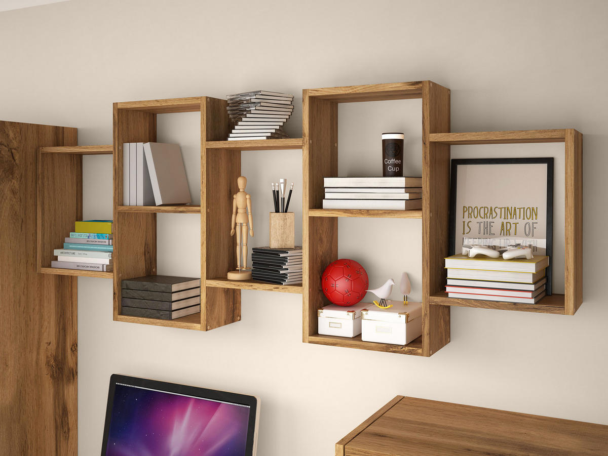 WANDREGAL Trio 001 - Eiche Wotan, Holzwerkstoff (161/65/18cm) - MIRJAN24