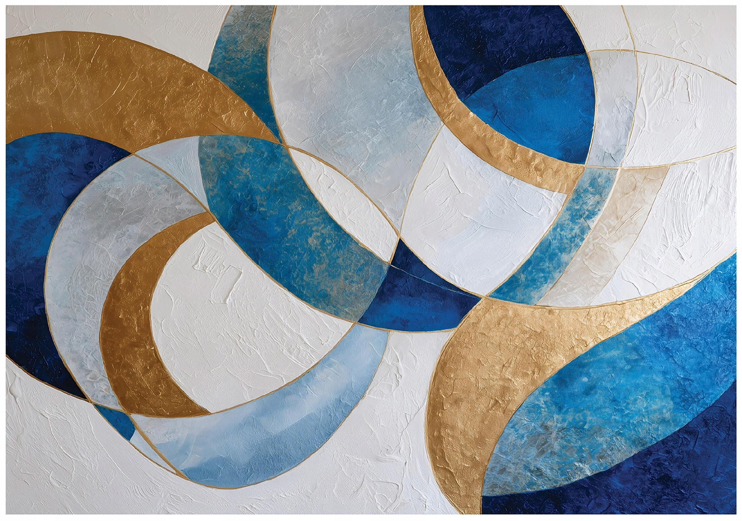 FOTOTAPETE Art Deco Abstrakt Blau 350x250 cm - Multicolor, Papier (350/250cm) - Wallarena