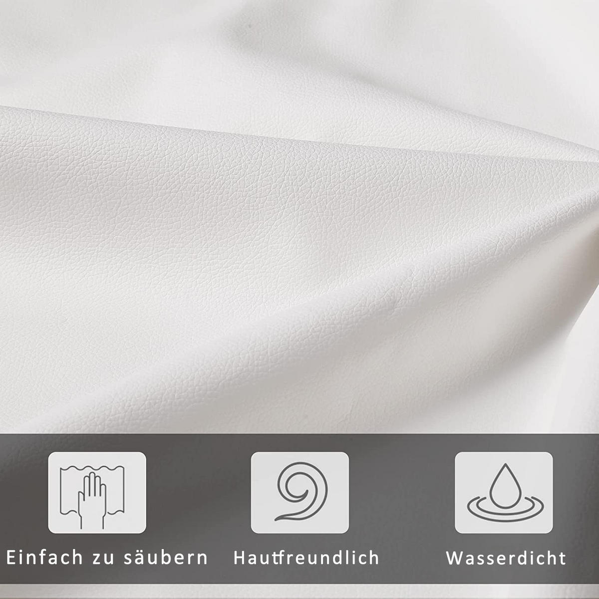 POLSTERBETT Toulouse 140x200 cm, Weiß, mit LED Beleuchtung - Weiß, Textil/Metall (140/200cm)