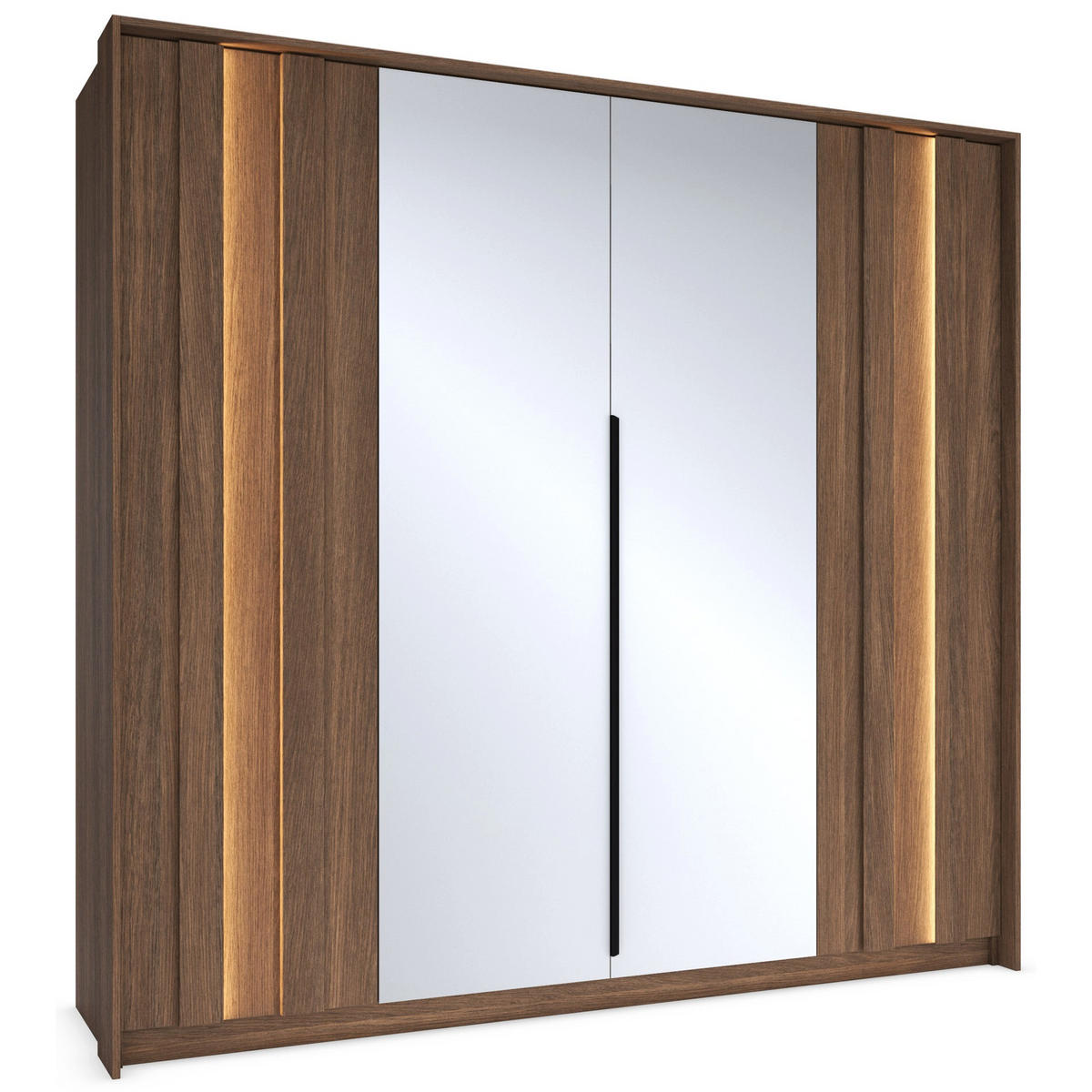 ŠATNÍ skříň Amaro, dub, 223 cm - černá/barva dubu, kov/kompozitní dřevo (223.2/210/59.6cm) - Selsey