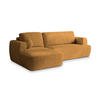 ECKSOFA SENTI P L-S Gelb Kordstoff mit Schlaffunktion - Gelb, Holz (246/148cm) - MASSENO