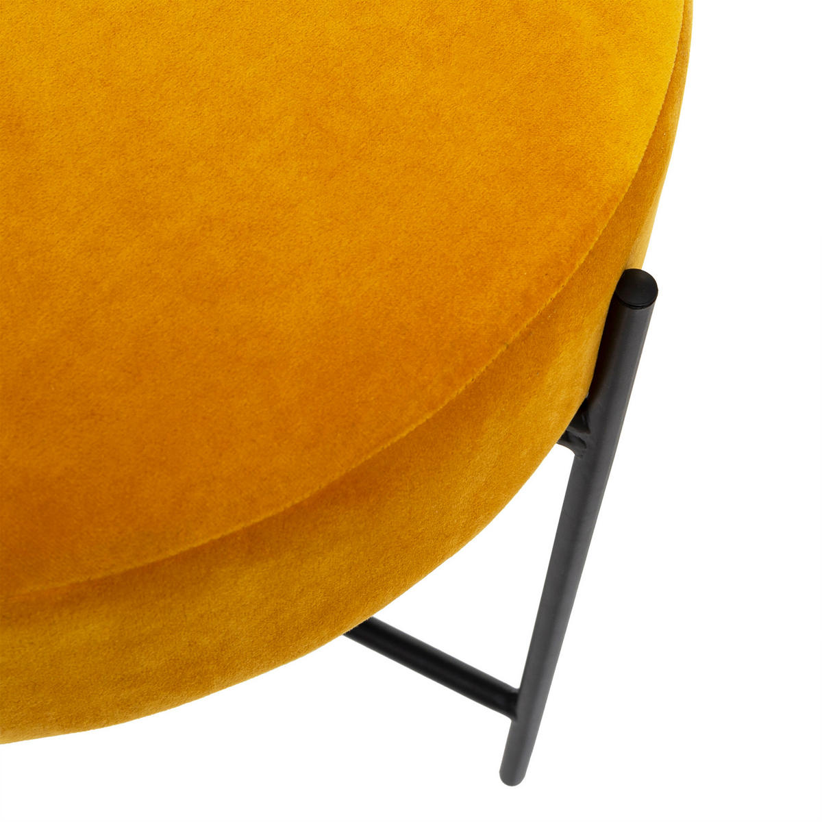 SITZHOCKER aus Velours Arty 45,5/45,5/46 cm - Gelb, Textil (45.5/46/45.5cm) - Atmosphera Createur d´interieur