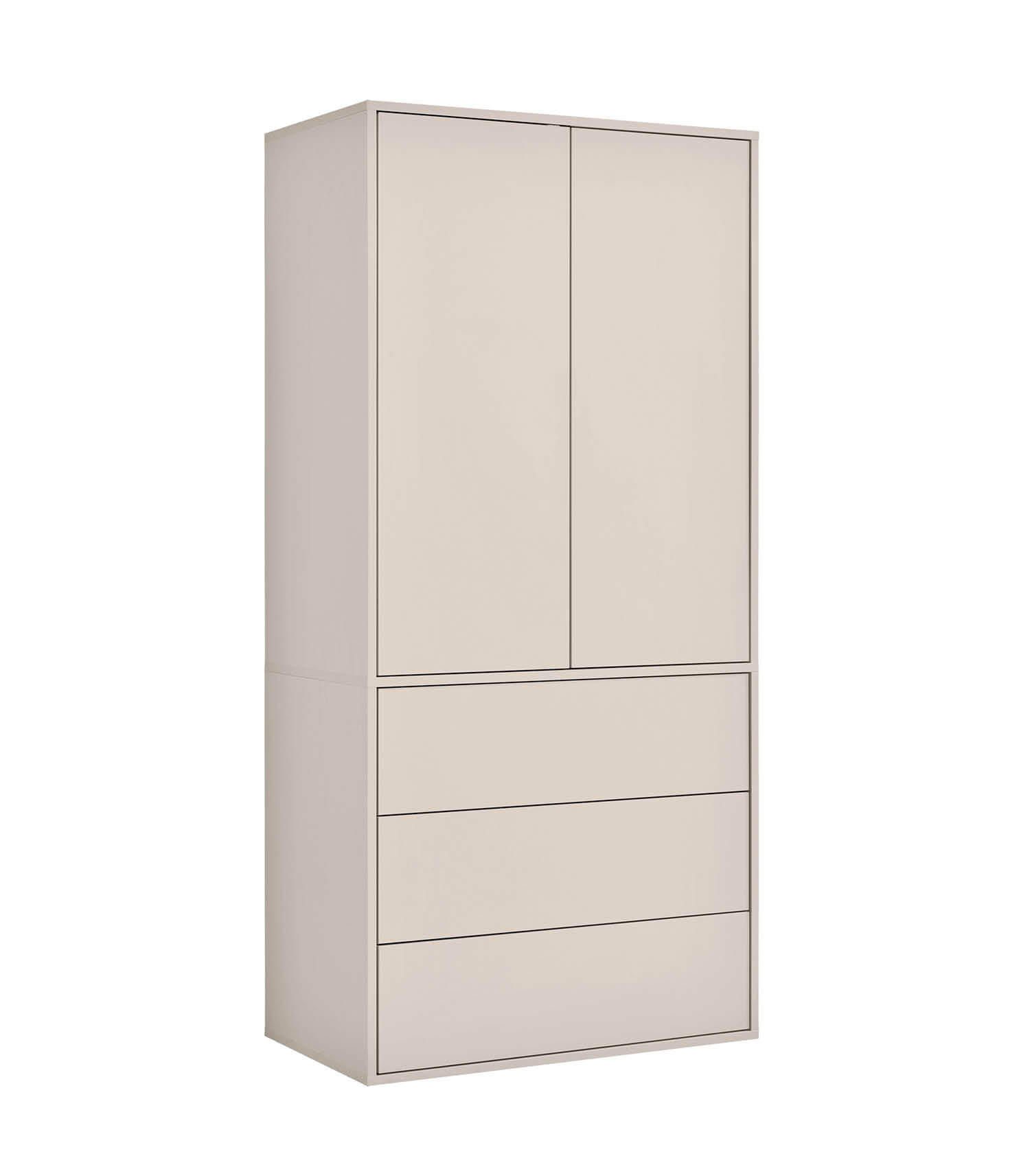 KLEIDERSCHRANK Der Robe - Beige, Holzwerkstoff (90/197/58cm) - Mokebo