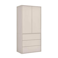KLEIDERSCHRANK Der Robe - Beige, Holzwerkstoff (90/197/58cm) - Mokebo
