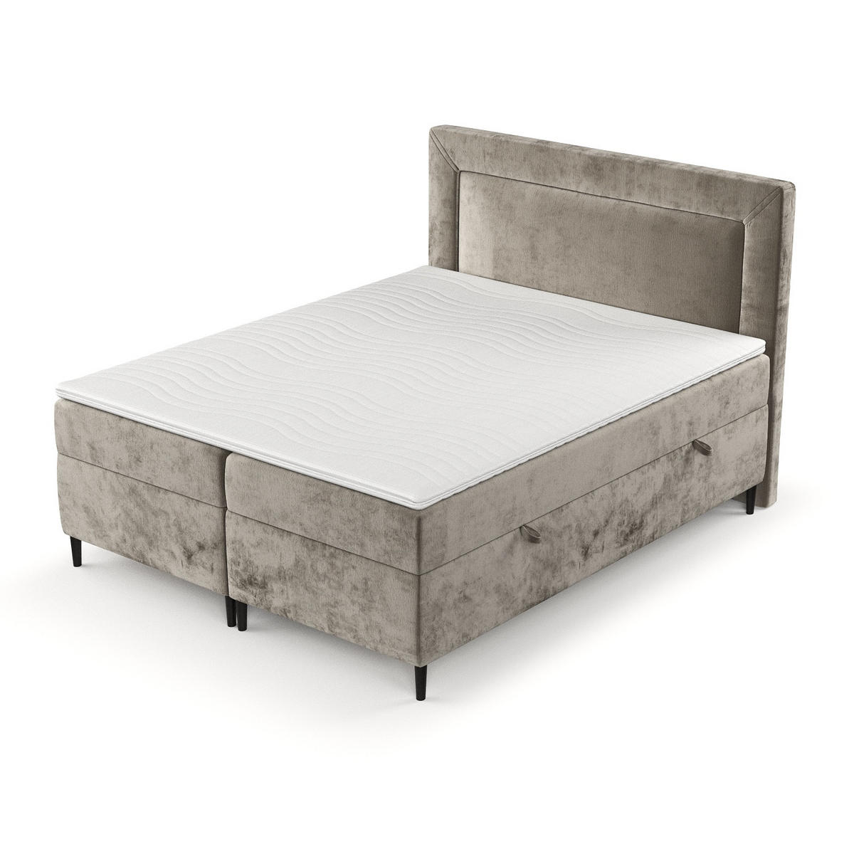 BOXBETT Noble Beige 160/200 cm - Beige/Schwarz, Holz/Holzwerkstoff (160/200cm) - Maison de Reve