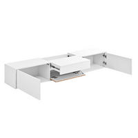 TV-SCHRANK 180/34/30 cm Weiß Holzoptik mit Beamer-Ablage und Türen - Weiß, Holzwerkstoff (180/30/34cm) - Oxeza