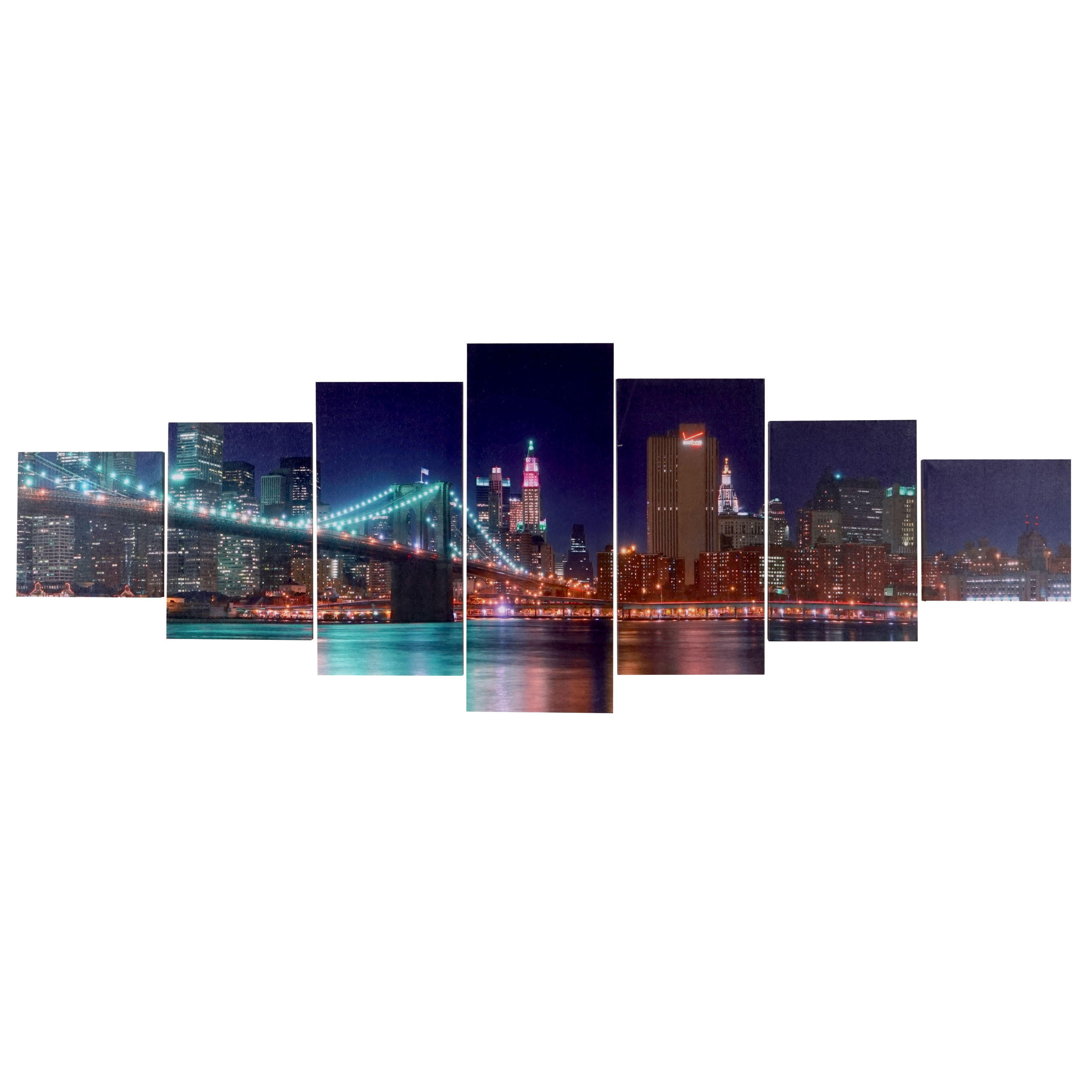 LEINWANDBILD XL NEW YORK 7-TLG. Multicolor - Multicolor, Holz (245/87cm) - Jamb