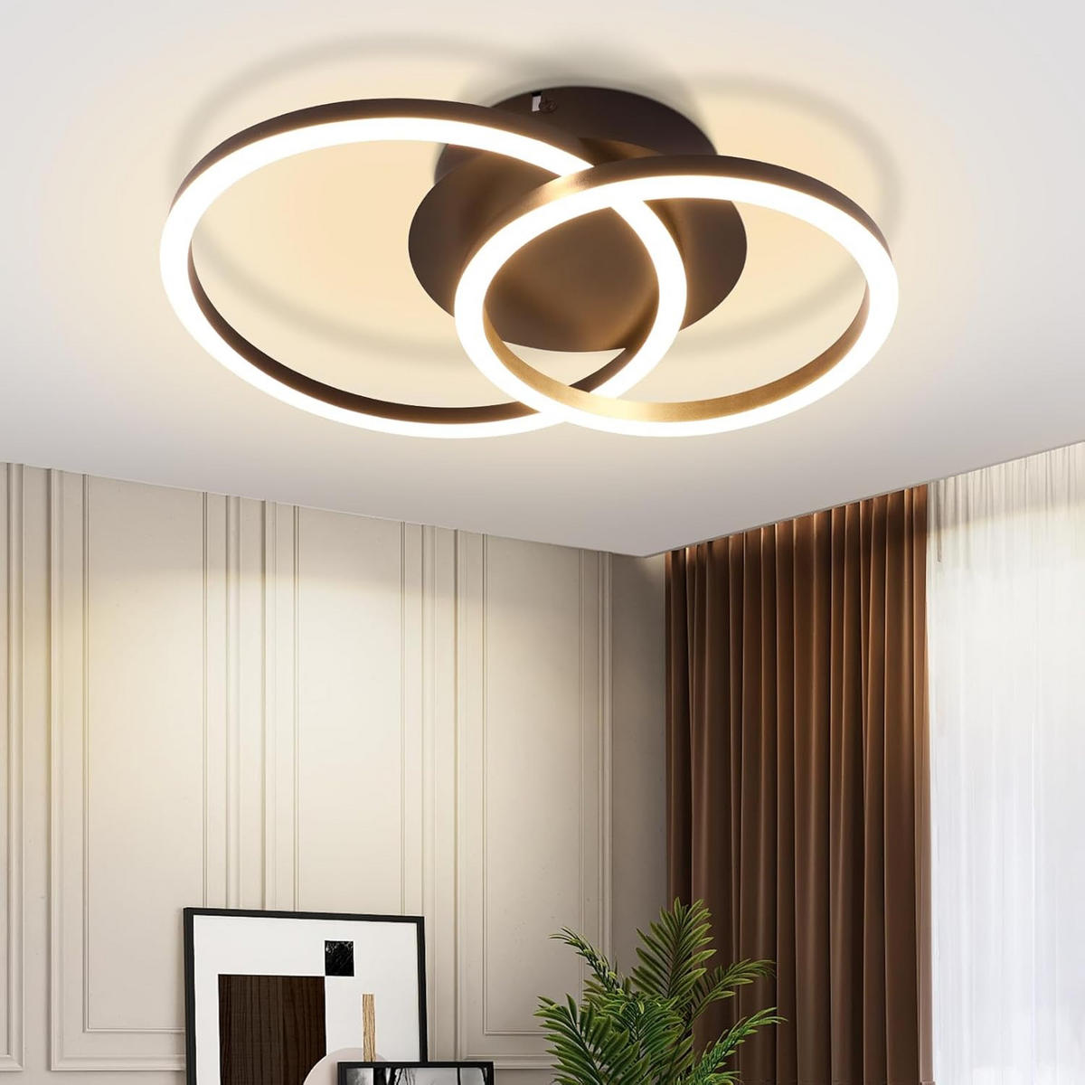 LED-DECKENLEUCHTE Schwarzgast 25/7.4/34.4 cm - Schwarz, Kunststoff (34.4/25/7.4cm) - ZMH