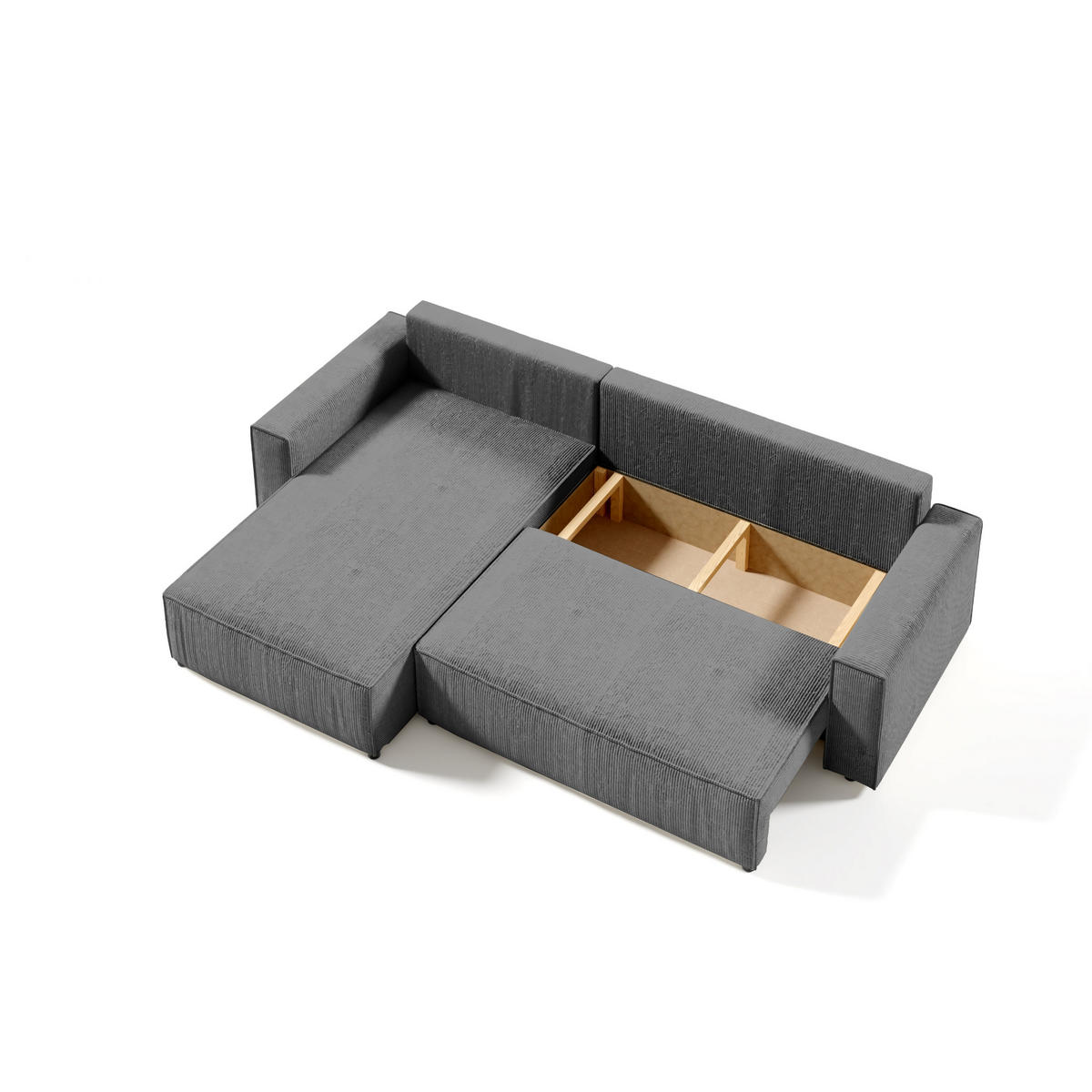 ECKSOFA Couch Sofagarnitur Sekwana L-form Spiel - Grau, Naturmaterialien (294/185cm) - Fedve