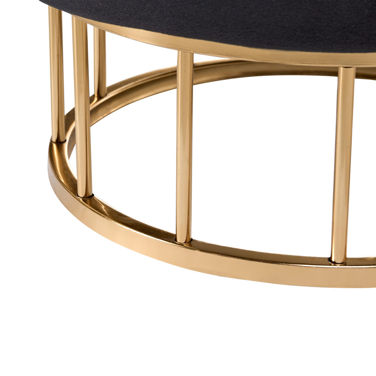 POUF Schwarz Elgin - Goldfarben/Schwarz, Textil (37/42/37cm) - Beliani