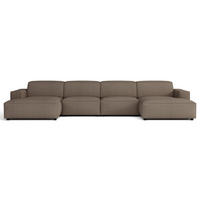 ROHOVÁ pohovka Sellmo, 368 cm - svetlohnedá/čierna, textil/plast (374/166cm) - Selsey