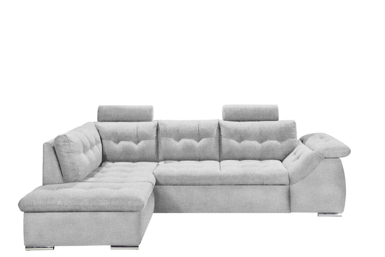ECKSOFA mit Schlaffunktion und Bettkasten - Chromfarben/Anthrazit, Holzwerkstoff/Kunststoff (283/193cm) - ed exciting design