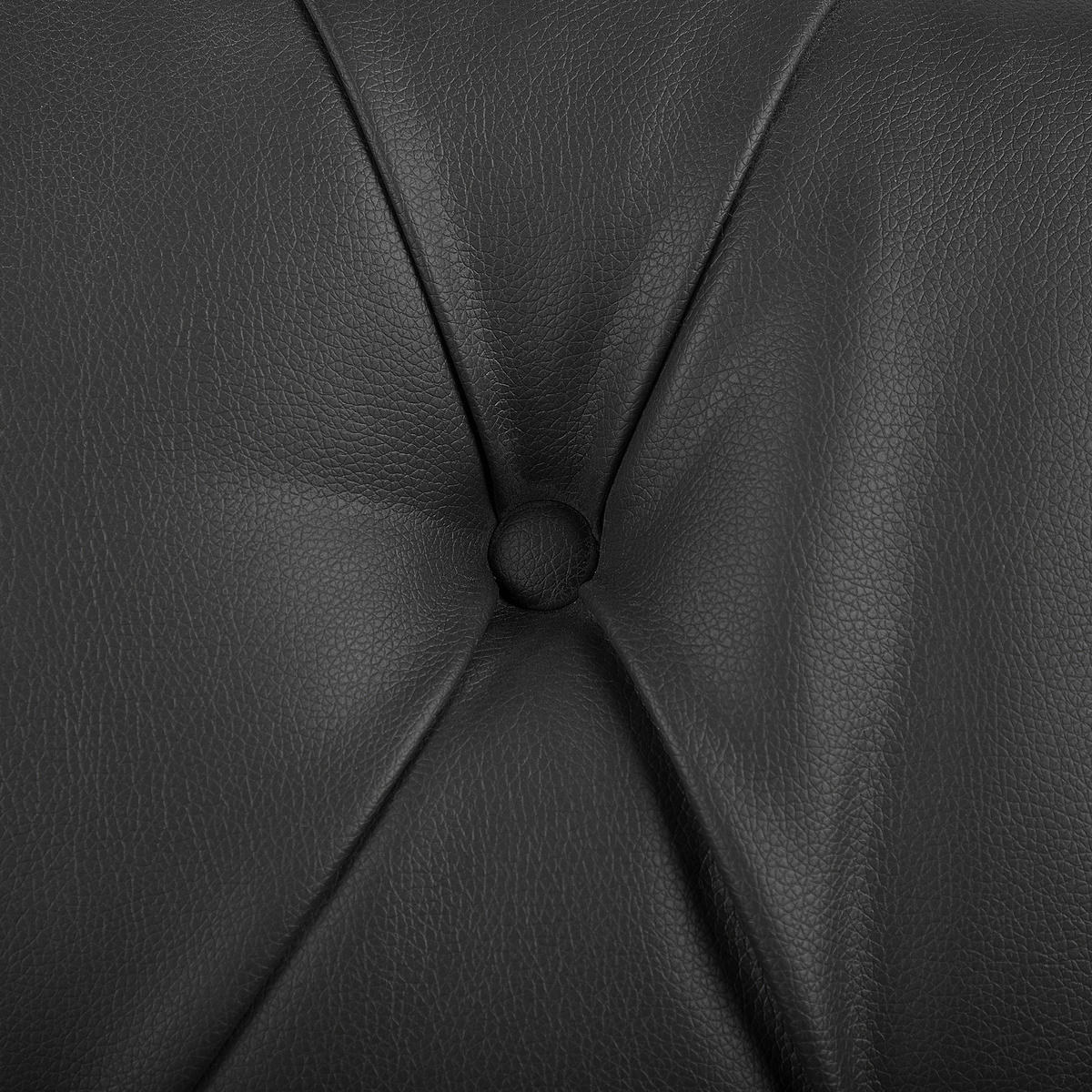 3-SITZER-SOFA Kunstleder Schwarz Chesterfield - Schwarz, Kunststoff/Textil (208/78/88cm) - Beliani