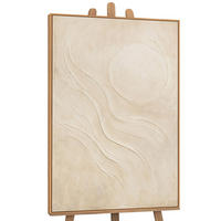 GEMÄLDE Sandige Sonne Schattenfugenrahmen Eichefarben 140x100 cm - Eichefarben, Holz (140/100cm) - YS-art gallery
