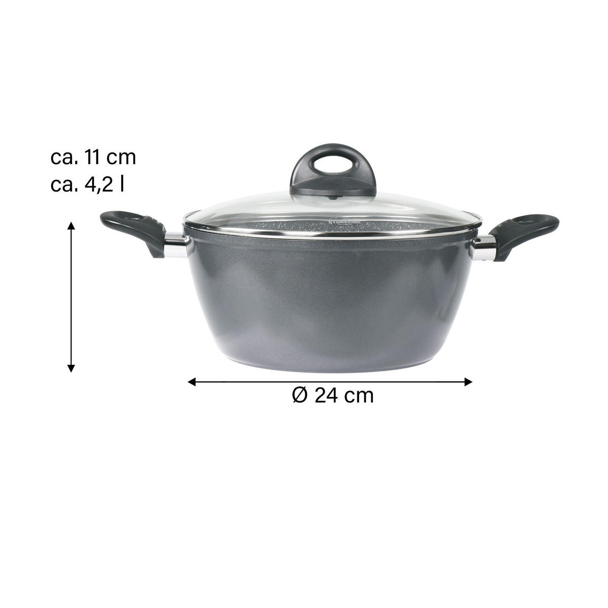 BRATENTOPF - Grau, Metall (24cm) - Stoneline