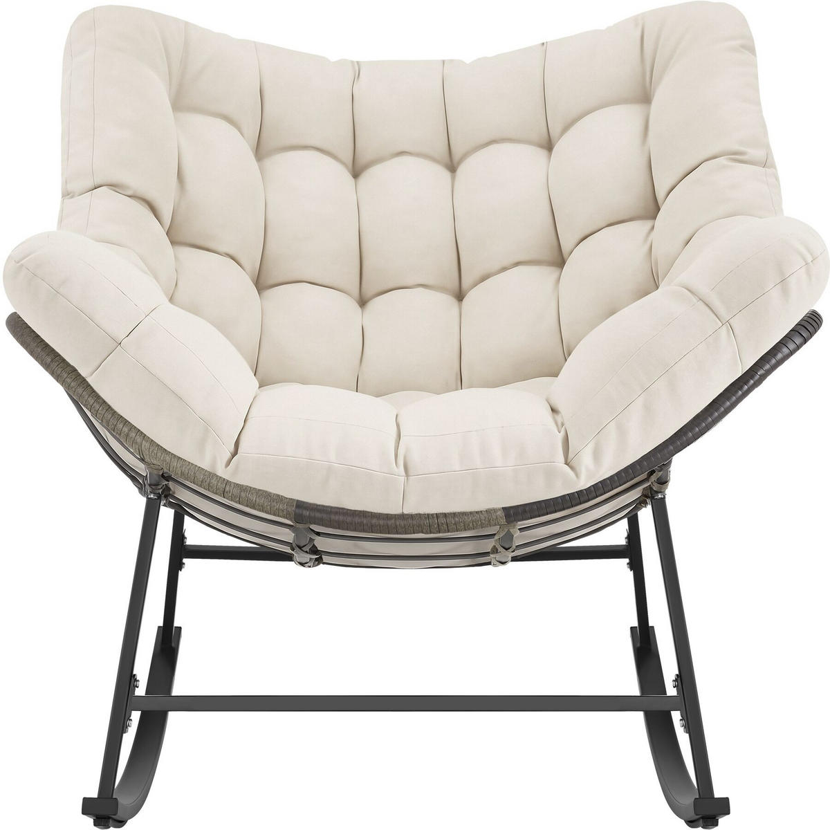 SCHAUKELSTUHL Tami, 93 x 99,5 x 89 cm, beige - Beige, Kunststoff (93/89/99.5cm) - tectake