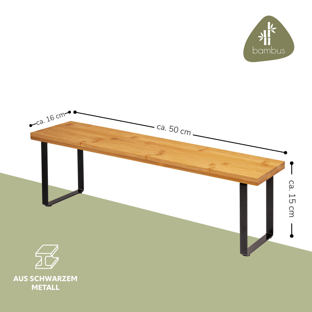 KÜCHENREGAL, schwarz - Schwarz, Holz (50/15/16cm) - bremermann