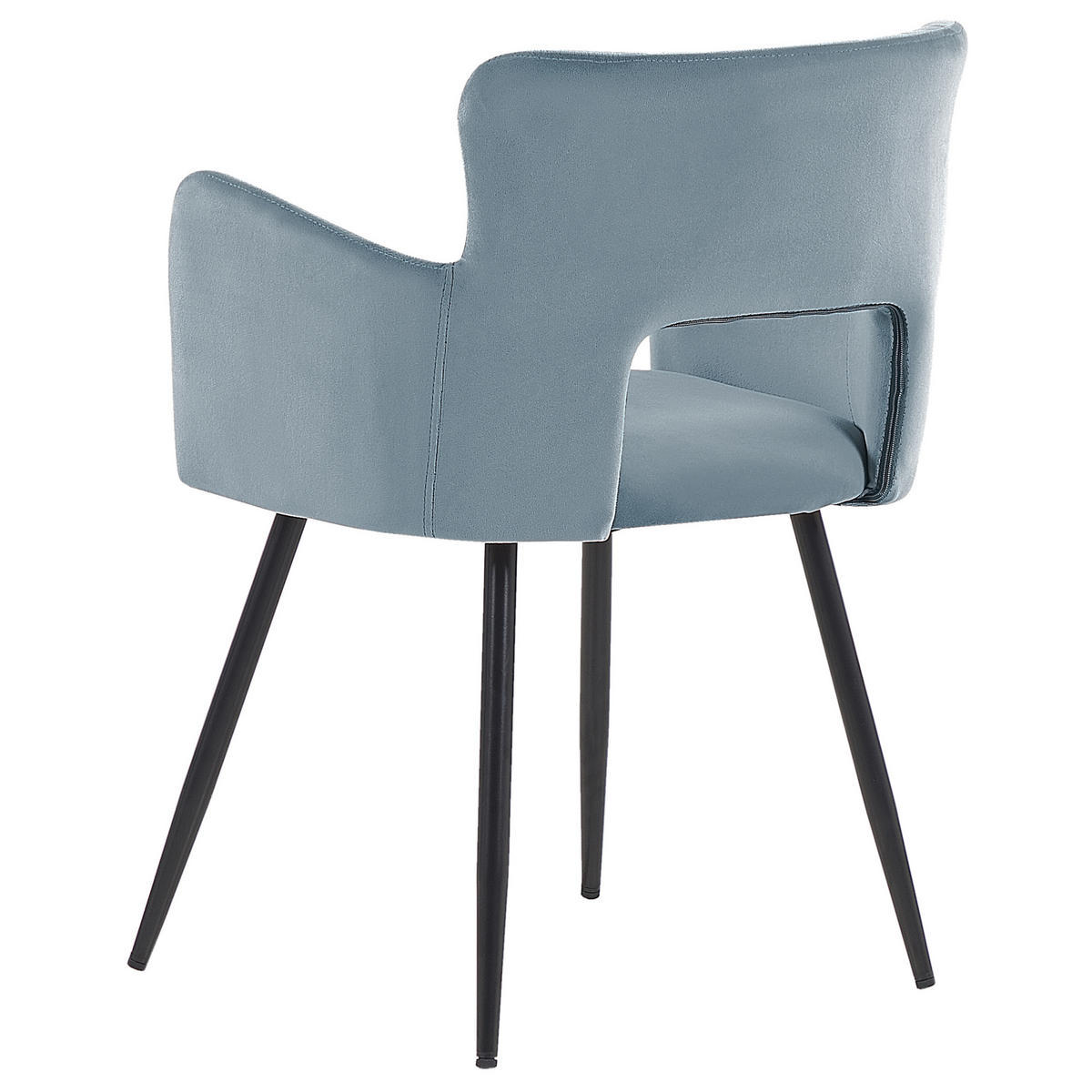 ESSZIMMERSTUHL 2er-Set Samtstoff Hellblau Sanilac - Hellblau, Textil/Metall (52/75/44cm) - Beliani