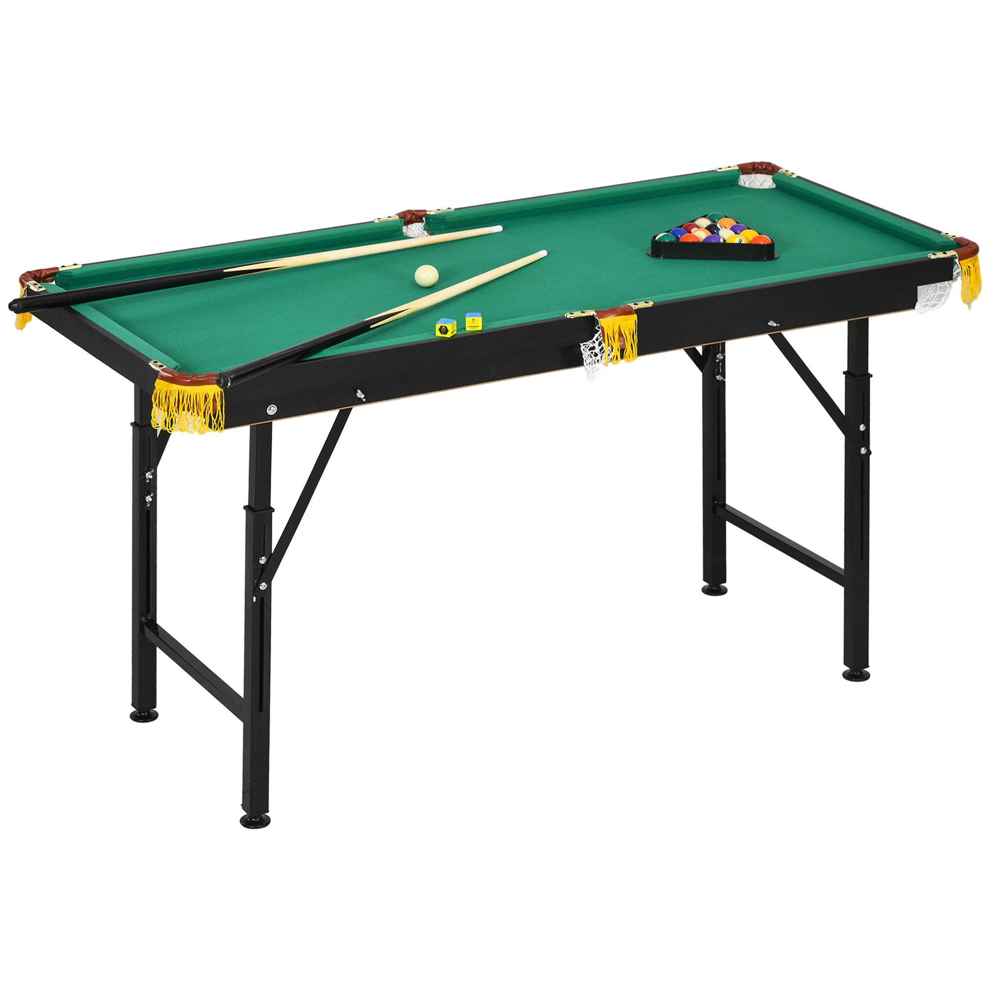 BILLARDTISCH DE-10760 klappbar & höhenverstellbar Grün - Grün, Holzwerkstoff (63/140cm) - ComfortXL