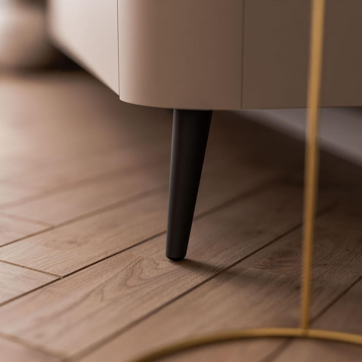 TV-SCHRANK CELESTE 200 cm mit Beleuchtung an den Schwarz Füßen - Kaschmir, Holzwerkstoff (200/46.5/40cm) - Lookway