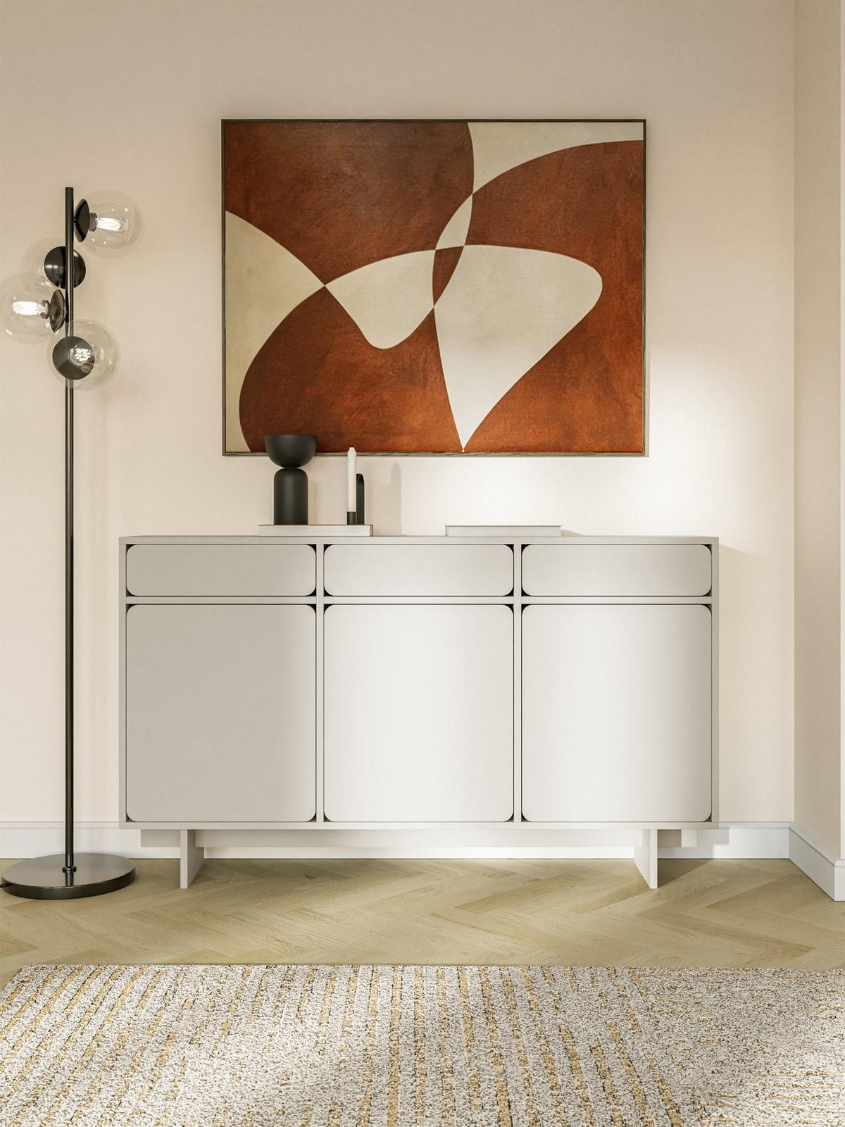 SIDEBOARD Wuwu Greige 150 cm - Taupe, Holzwerkstoff (150.5/88/35cm) - Selsey