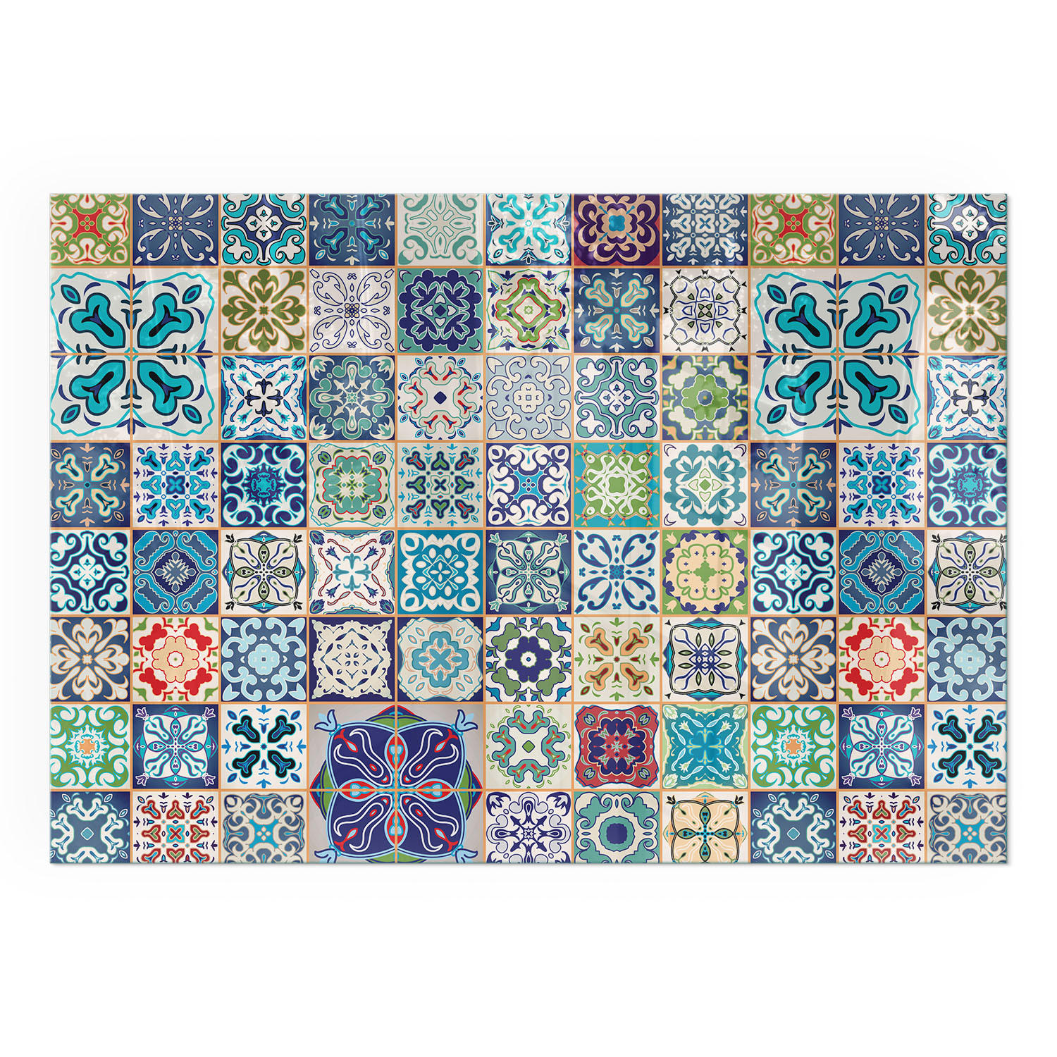 GLASPLATTE für Kamin 100x70 cm - Blau, Glas (100/70/0.4cm) - TULUP